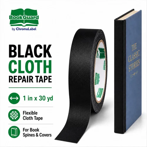 Vista 2 de BookGuard Cinta de tela de reparación de encuadernación premium, rollo de 30 yardas, 1 pulgada