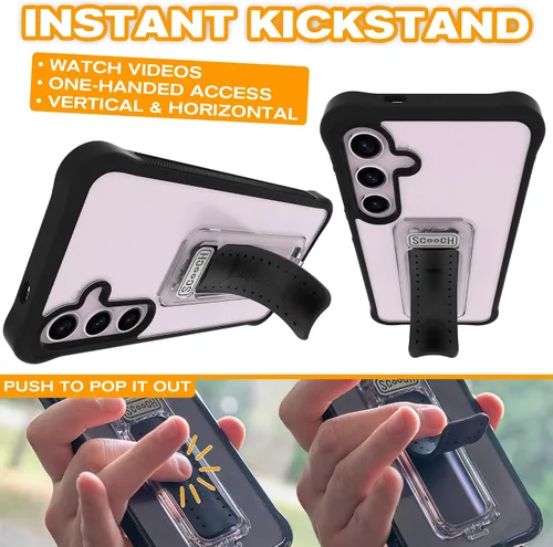 Vista 6 de Scooch Wingman - Funda con función atril para Samsung Galaxy S9 [protección contra caídas de 10 pies] [soporte bidireccional] funda protectora a