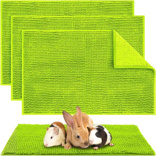 Vista 16 de Amylove 4 piezas de forro para jaula de conejillo de indias, ropa de cama para conejillo de indias, alfombrilla para puerta de perro para patas
