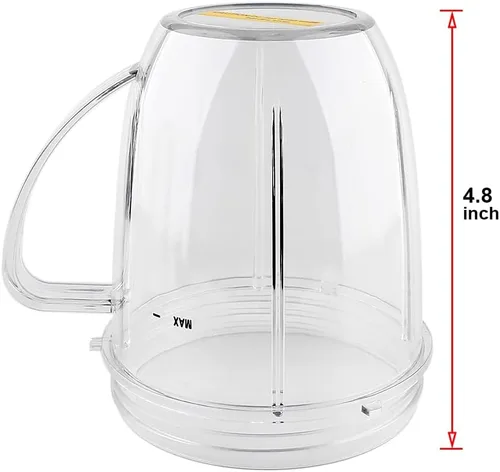 Vista 3 de Anbige Vasos de 18 onzas con piezas de repuesto de asa, compatibles con Nutribullet de 600 W y 900 W (2 tazas de 18 onzas con asa)