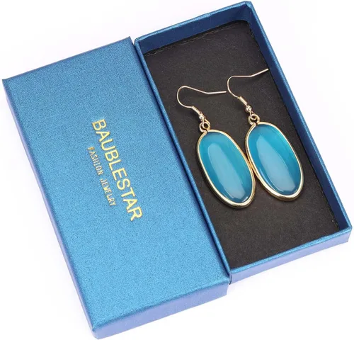 Vista 5 de Pendientes colgantes de piedra curativa de cristal natural para mujer