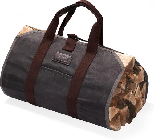 Vista 10 de BHD - Bolsa resistente de lona encerada de 20 onzas con asas, para campamento, interior y exterior, color marrón