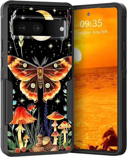Vista 217 de Funda para Pixel 6A, Híbrida de Doble Capa de Servicio Pesado Resistente a Prueba de Golpes PC Duro + Funda Protectora de Silicona Suave para Google