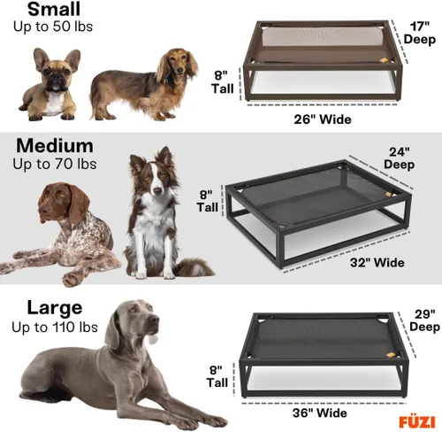 Vista 4 de FUZI Luxury Up - Cama elevada para perros para cachorros, cama elevada para mascotas para interiores y exteriores, a prueba de mordeduras