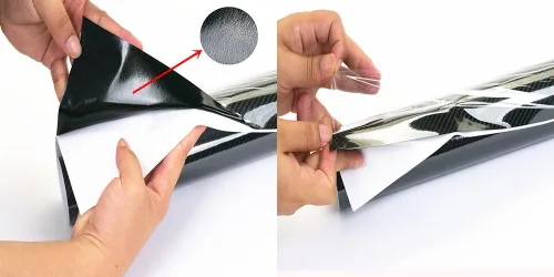 Vista 4 de LZLRUN Envoltura de vinilo de fibra de carbono 5D - Calificada para uso al aire libre y en automóviles - 1 pie x 5 pies Incluye espátula y aplicador