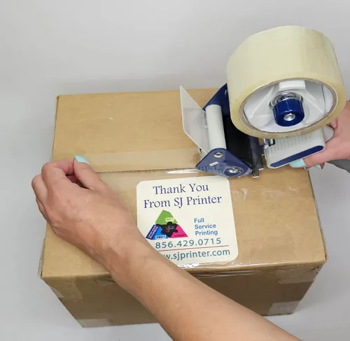 Vista 5 de SJPRINTER SJPINTER - Recambio de cinta de embalaje resistente: transparente, 2.4 mil, 1.88 pulgadas x 110 yardas o 328.1 ft, cajas de envío