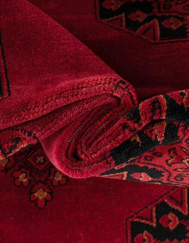 Vista 5 de Unique Loom Tekke Collection - Alfombra Khabour (3 pies 1 pulgada, redonda, rojo/negro)