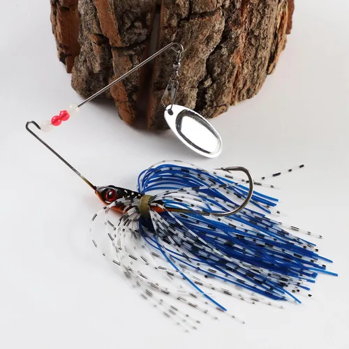 Vista 8 de 6 cebos giratorios para lubina, cebos giratorios para pesca de lubina, trucha, salmón, metal duro, spinnerbaits
