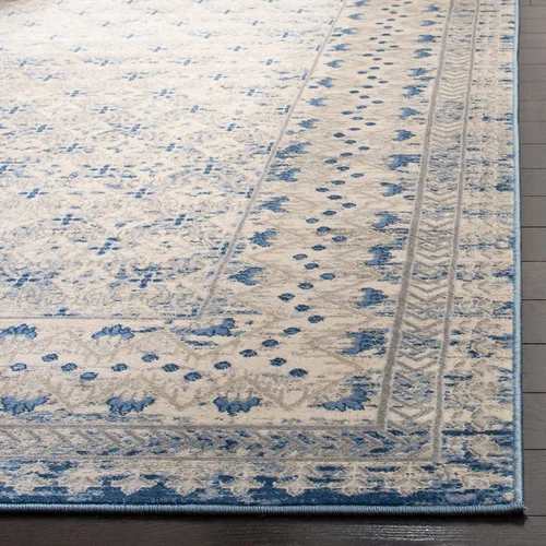 Vista 4 de SAFAVIEH - Alfombra de la colección Brentwood - 10' x 13', gris claro y azul, diseño tradicional oriental desgastado, sin desprendimiento y fácil