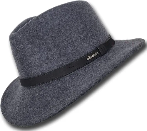 Vista 4 de Oztrala Sombrero de fieltro de lana australiana Outback clásico clásico Fedora para hombre, banda de cuero vaquero, HW01 EE. UU