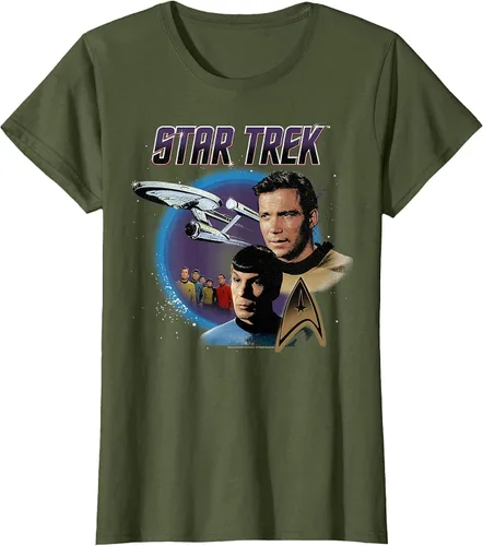 Vista 18 de Star Trek Original Series Vintage Enterprise T-Shirt Baby Blue