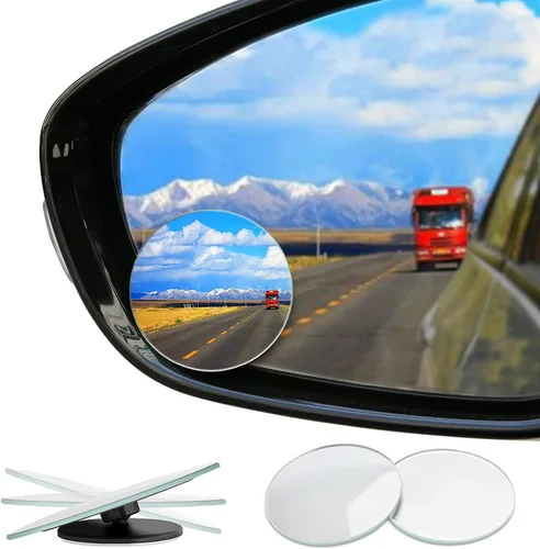 Vista 7 de LIBERRWAY Espejo gran angular sin marco, ajustable hacia arriba y hacia abajo, espejo retrovisor convexo de vidrio HD, para automóvil, SUV