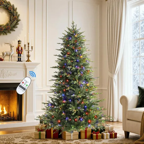 Vista 10 de SHareconn 4ft Prelit Artificial Aspen Christmas Tree with Remote Control 17 Modes & 330 Warm White & Multicolor Lights, 1869 PE & PVC Tips Full Xmas
