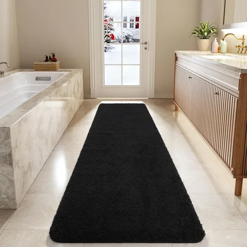 Vista 52 de LOCHAS Alfombra de baño de microfibra antideslizante de 36 x 24 pulgadas Gris
