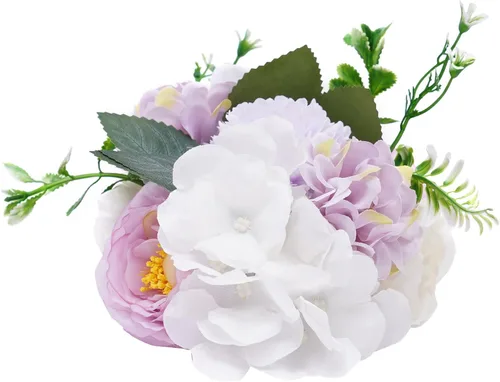 Vista 3 de DYRABREST Bolas de flores de boda para centros de mesa, 10 piezas de flores artificiales falsas de plástico para centros de mesa de boda, ramo