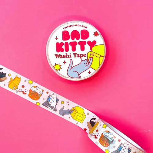 Vista 4 de Tiny Bee Cards Bad Kitty Mischief Washi Tape
