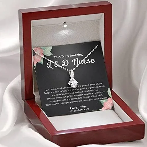 Vista 7 de Joyería para tarjetas de mensaje regalos personalizados, regalo para enfermera, trabajo y parto, collar de enfermera, regalo para trabajo y parto