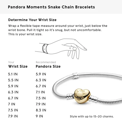 Vista 8 de Pandora Moments Heart Clasp Snake Chain Bracelet