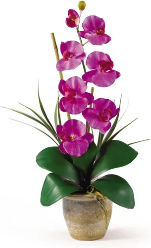 Vista 6 de Nearly Natural 1016-GY Phalaenopsis - Arreglo floral de orquídea de seda, amarillo, 9x6x21