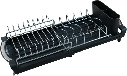 Vista 10 de Estante para secar platos compacto y expandible - Un escurridor de platos de acero inoxidable, resistente a la oxidación, que ahorra espacio
