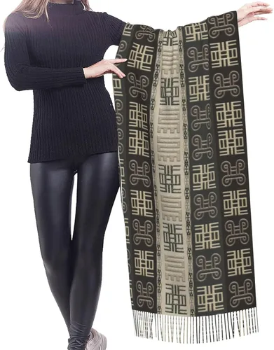 Vista 2 de Bufandas para mujer, bufanda de cachemira con flecos, chal cálido de invierno para vestidos de noche, regalos de boda, dama de honor