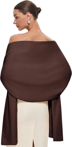 Vista 31 de PULI Bufanda y chal tipo pashmina para mujer, accesorio para vestido de noche, gran bufanda manta larga, chal para boda nupcial de invierno