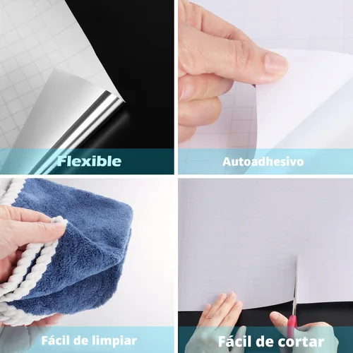 Vista 6 de FunStick Adhesivos de pared flexibles para espejos, 12 x 78.8 pulgadas, autoadhesivas, sin vidrio, adhesivos reflectantes para espejo de seguridad