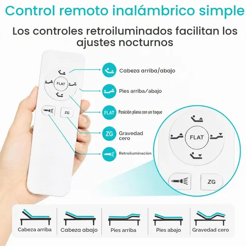 Vista 7 de Vive Base de cama ajustable (individual) – Base de cama eléctrica de metal