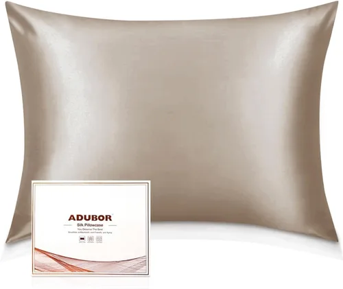 Vista 28 de Adubor Funda de almohada 100% de seda, fundas de almohada de seda de morera, 22 fibras de grado Momme 6A, funda de almohada de seda para la salud