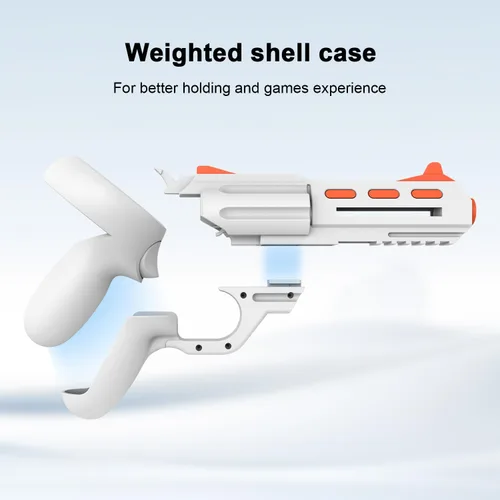 Vista 2 de Relohas VR Handle Accessories for Meta Quest 2, Gun Stock for Oculus Quest 2, Weighted Controller Grips, Enhance Realistic FPS Gaming Experience
