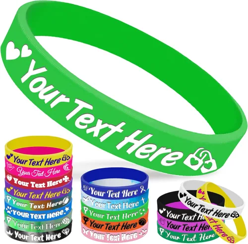 Vista 16 de Pulseras de silicona personalizadas, pulseras de goma personalizadas a granel para eventos, regalos de motivación deportiva, apoyos para hombres