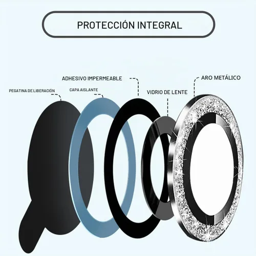 Vista 2 de Protector de lente de cámara para iPhone 14/iPhone 14 Plus Bling Diamond Funda de cámara de vidrio templado, accesorios de decoración de cámara