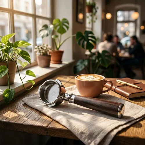 Vista 5 de 54mm Portafiltro sin fondo para Espresso con 3 orejas Compatible con máquina de espresso Barista Breville/Sage de 54mm Cesta de acero inoxidable