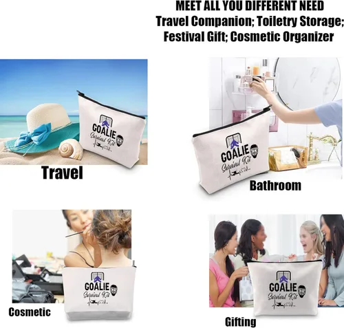 Vista 5 de JYTAPP Kit de supervivencia para porteros, bolsa de cosméticos, regalo de hockey sobre hielo, regalos para jugadores de hockey, bolsa de viaje
