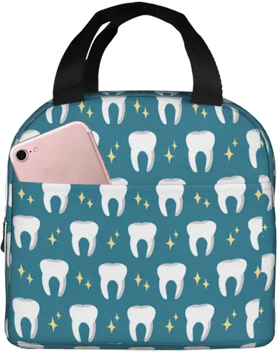 Vista 11 de Lonchera para dentistas, higienista dental, bolsa de almuerzo linda, bolsa de almuerzo aislada, para mujeres, hombres, trabajo, campamento, viajes
