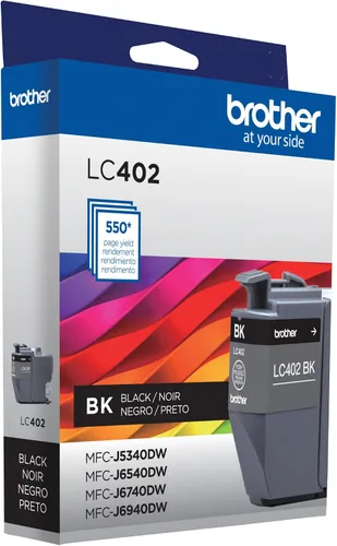 Vista 3 de Brother Cartucho de tinta negro LC402BK de rendimiento estándar genuino