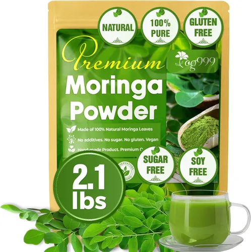 Vista 13 de TOG999, Polvo de hoja de moringa prémium de 16 onzas, 100% natural y puro de hojas de moringa, sin aditivos, sin gluten, sin azúcar, vegano