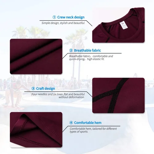 Vista 5 de Camisas de compresión para hombre, camiseta de entrenamiento de manga corta, camisetas de secado fresco, camiseta deportiva para correr