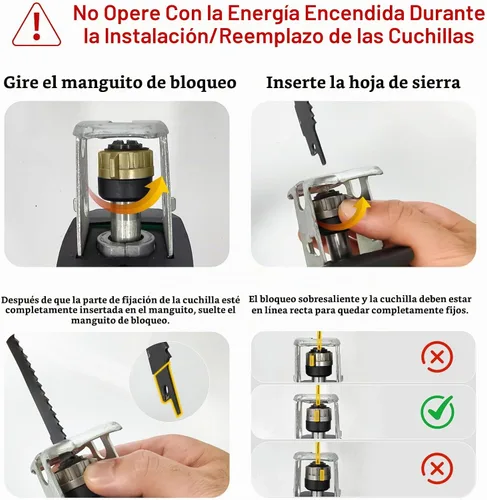 Vista 8 de Sierra de recíproca inalámbrica Devaukee 20V alimentada por batería, sierra de vaivén eléctrica 0-3500SPM con 4 cuchillas, velocidad variable