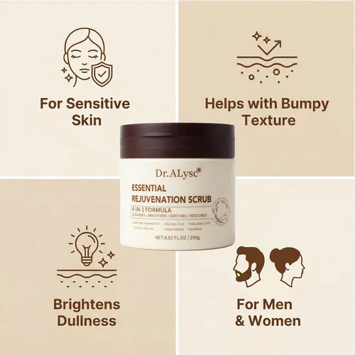 Vista 6 de Essence Exfoliante revitalizante con cúrcuma ácido glicólico niacinamida tratamiento para pieles sensibles, exfoliante suave y cremoso de lavanda