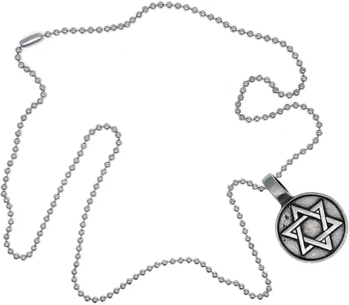 Vista 7 de Sello de 2 caras de los judíos salomón, joyería judaísmo judío estrella de David, peltre israelí, collar con dije unisex para hombre, amuleto