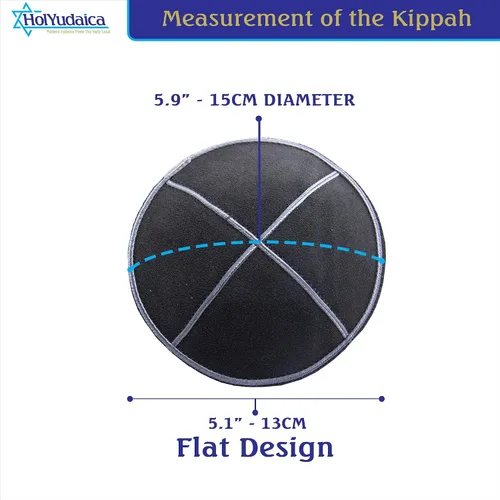 Vista 5 de Paquete de 4 piezas Hq Kipá de ante de 4 colores para hombres y niños, sombrero Yamaka de Israel Kippot Bulk, Negro, azul, gris y blanquecino