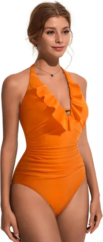 Vista 87 de SUUKSESS Traje de baño sexy de una pieza con volantes y control de abdomen para mujer