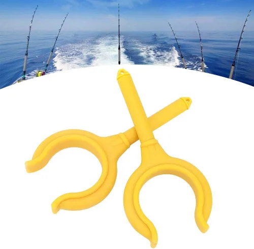Vista 3 de Milltrip 2 unids Boat Oar Lock Fishing Rod Holder Soporte Marine Rubber Dinghy Accesorios (Amarillo)