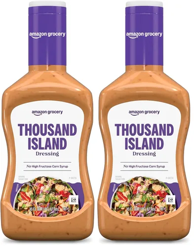 Vista 5 de Amazon Grocery, Aderezo Thousand Island, 16 onzas líquidas (anteriormente Happy Belly, el embalaje puede variar)