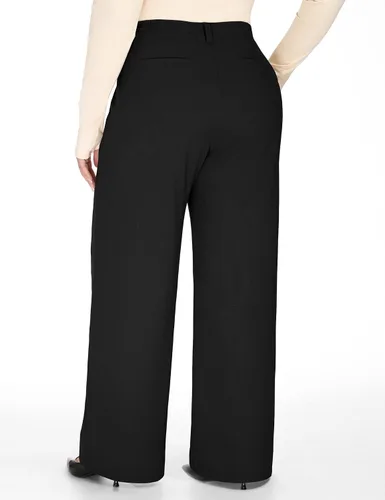Vista 2 de Pantalones de vestir de pierna ancha de talla extragrande 1X-5X para mujer