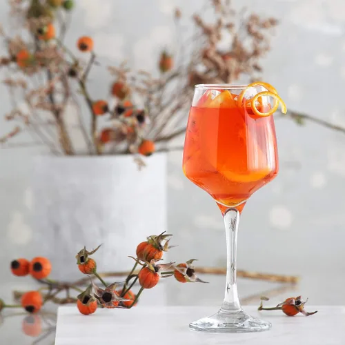 Vista 3 de LAV Juego de copas de vino tinto, Aperol Spritz 6 piezas Copa de cóctel de vino blanco transparente burdeos con tallo Sin plomo para verano
