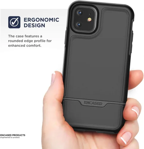 Vista 4 de ENCASED Rebel Armor - Funda para iPhone 11 - Funda ultra protectora resistente (negro)