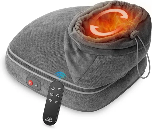 Vista 8 de Snailax Masajeador Shiatsu 2 en 1 para pies y espalda con calor, calentador de pies amasado, masaje eléctrico de pies, masajeadores para espalda