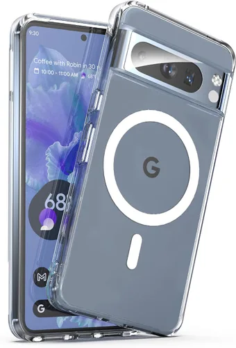 Vista 6 de ENCASED Funda magnética diseñada para Google Pixel 8 Pro, compatible con carga MagSafe y accesorios (transparente)